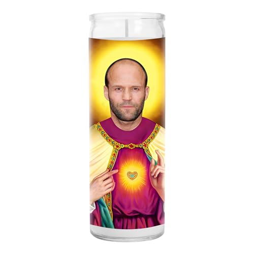 Jason Statham Celebrity Glass Jar Candle – Unscented Handmade Soy Wax Votive Candle – Unique...