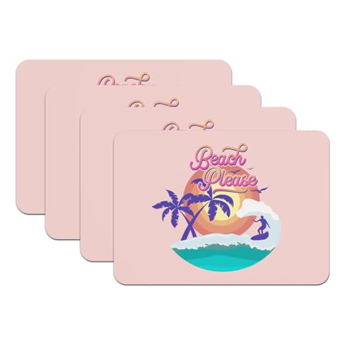 Set de table rose beach please grand format 39,5x28,5 cm x4 - 2