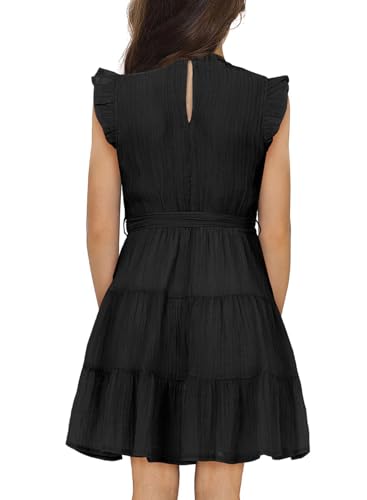blibean Tween Girls Elegant Dresses Kids Summer Ruffle Sleeve Dress Size 4-15 Years Old2