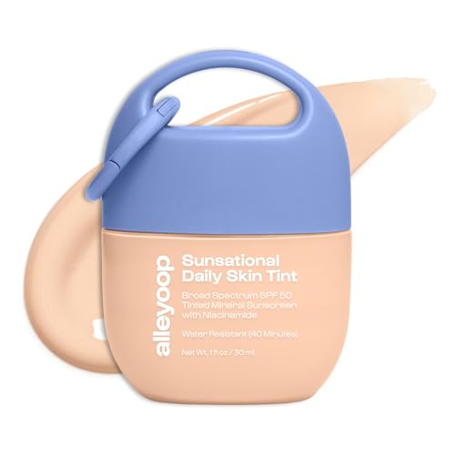 Image of Alleyoop Sunsational Tinted Moisturizer SPF 50 for Face Broad Spectrum - 100% Mineral Face Sunscreen with Jojoba, Hydrating & Soothing Tinted Sunscreen, Vegan & Cruelty-Free (Gleam)