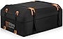 BAGMATE Military-Grade Waterproof Car Roof Bag - Rooftop Cargo Carrier – 19 Cubic Ft. with 4 Door Hooks, Zipper/Buckle Closure, Extra Strap – Black Roof Bag for Cars with or Without Rack