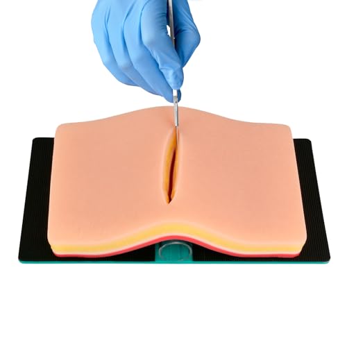 Image of DIY Suture Training Pad with Advanced 5-Layer Skin Simulation & Magic Tape Tension Base, Suture Practice Pad for Medical Students and Nurses - Light