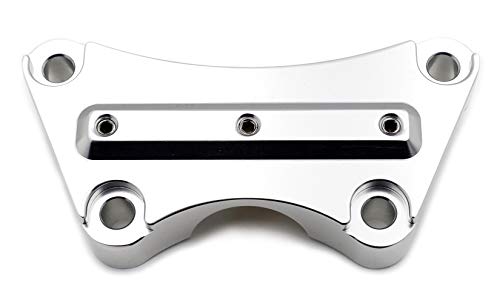 AfterMokit Replacement 1.25 inch Handlebar Riser Top Clamp for Harley Davidson Refitting with 1 1/4 inch Clamping Area Ape Hangers Silver