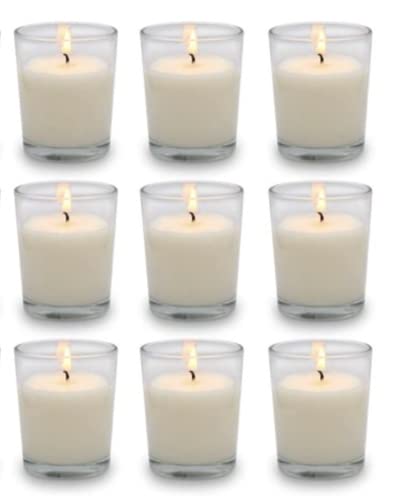 Mister Candle - Set of 54 Hand Poured Filled Glass Votive Candles with Plant Base Premium Wax Ideal Gifts for Aromatherapy Spa Weddings Birthdays Holidays Party (Jasmine)