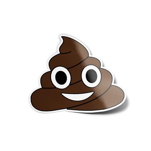PACK AUTOCOLLANTS Stickers Vinyle Emoji Caca Drôle Crotte Résistant Eau & Uv Découpé à la Forme – Geek, Fun, Humoristique Smiley Pour Ordinateur...
