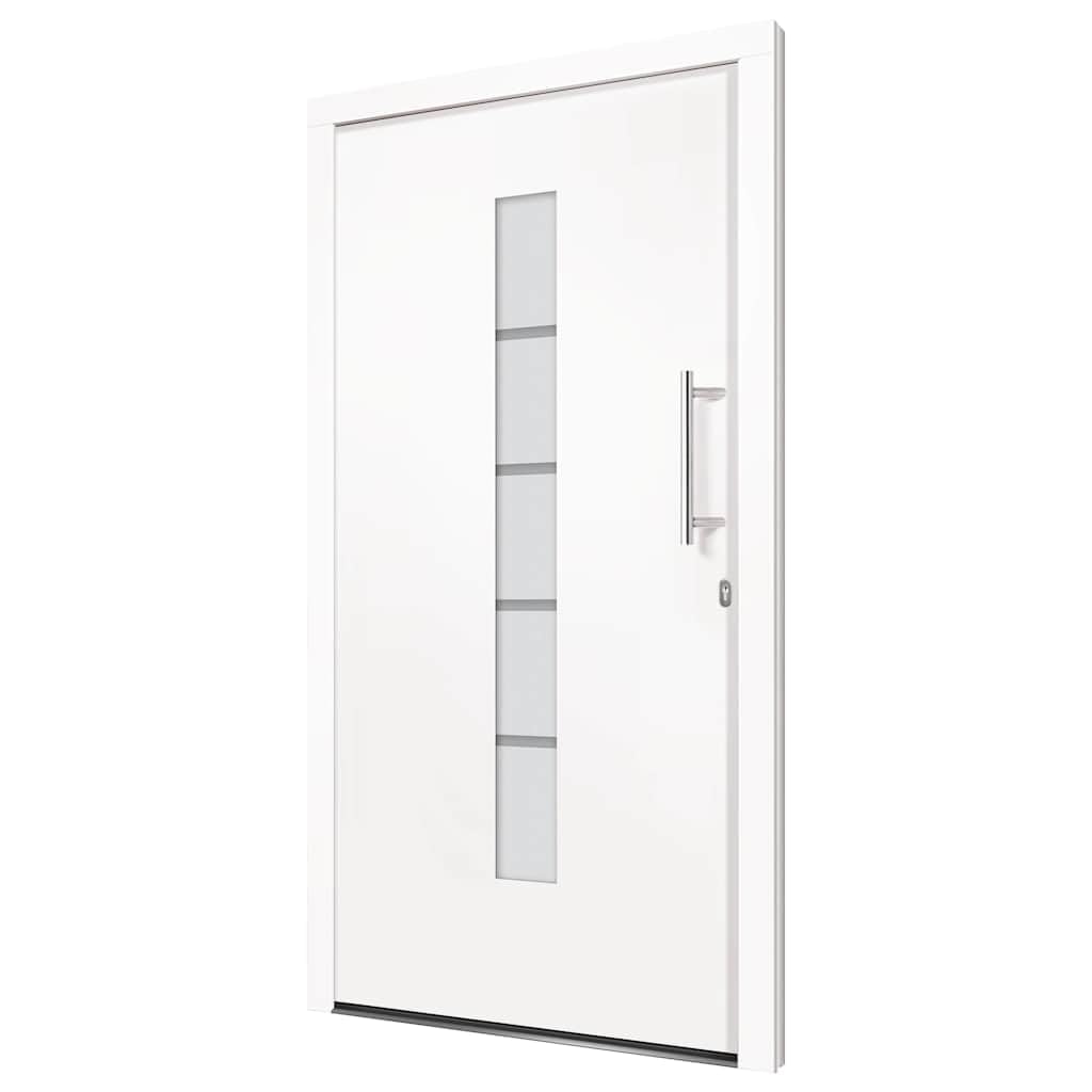 Drzwi wejściowe aluminium i PCW białe 100 x 210 cm