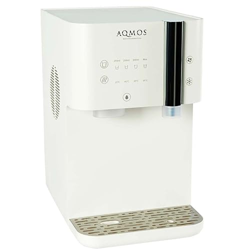 Dispensador de Agua Aqmos Drinking Blanco – Sistema Premium Todo en uno con Agua con Gas y sin Gas, Caliente y fría (5–95 °C), ósmosis inversa integrada, Control táctil, para Cocina y Oficina