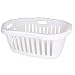 Acan Cesta Redondeada de Color Blanco para la Ropa de 66 x 44 x 25 cm con Capacidad de 50 litros. Cesto de plástico para la Colada con asa para transportarla. Capacho para el hogar.
