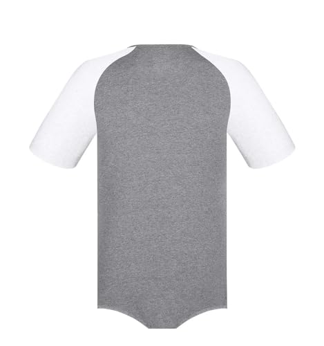 Men Short Sleeve Romper Pajama Bodysuit One Piece Crotch Shirt Tops2