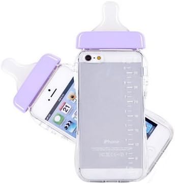 A-Smile@ Case for Iphone 7 Plus / 7S Plus / 8 Plus,Cute 3D Baby Bottle Milk Bottle Shape Clear TPU Silicone Soft Case Cover for Iphone 7 Plus / 7S Plus / 8 Plus (5.5 Inch),(Purple)
