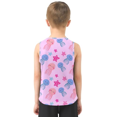 J JOYSAY Cute Jellyfish Starfish Light Boys Tank Top Sleeveless Muscle Shirts Quick Dry Kids T-Shirts 3-15T3