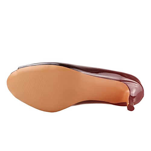 Lutalica W Women's Classic Open Toe Low Kitten Heel Sandals Slip On Medium Heel Peep Toe Dress Pumps4