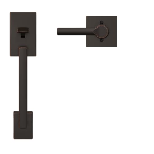 Image of SCHLAGE Century Lower Half Entry Handleset, Broadway Lever, Aged Bronze