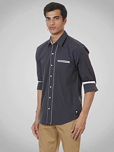 Image of SHIRT THEORY Check Cotton Full Sleeves Casual Shirt for Men II Solid Premium Cotton Shirt II Stylish Shirt for Men II Men Casual Shirt II