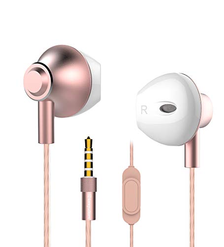 Earphones Headphones, Powerful Bass Earbuds with Mic, 14mm Large Drivers, Ergonomic Design