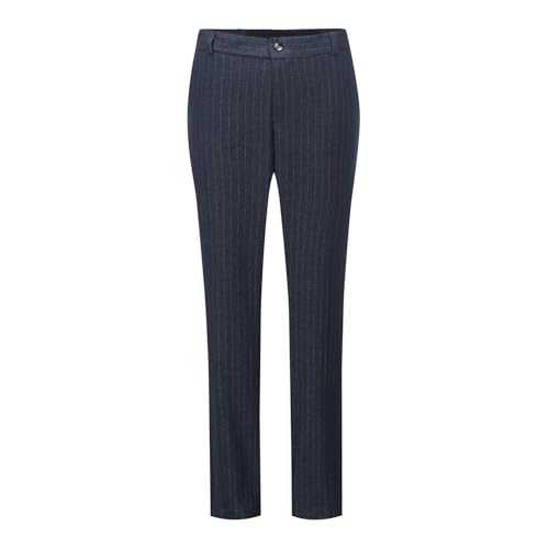 YUNCLOS Women's 2 Piece Office Lady Stripes Business Suit Set Slim Fit Blazer Jacket Pant (Suit Set-Blue 2, XL) by YUNCLOS - Used condition - Image 4