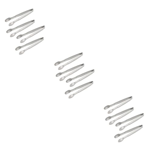 12 Pcs Mini Serving Tongs Silver Tongs Stainless Steel Ice Tong Sugar Cube Tongs Mini Ice Tong