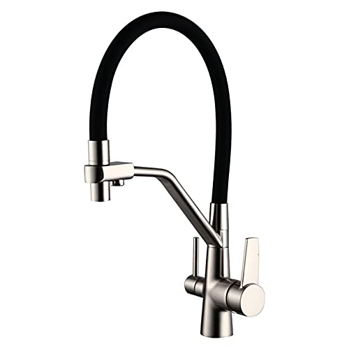 Grifo de cocina de latón macizo con salida para agua potable