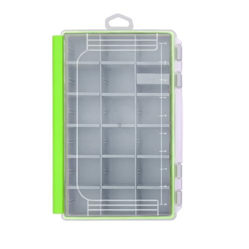 Aventik Waterproof Fishing Tackle Box Organizer with Removable Dividers Sturdy Lure Storage Box and Terminal Tackle Storage 3600/3700 Tackle Trays (Green(2), 3600-10.75x7.13x1.8inch)