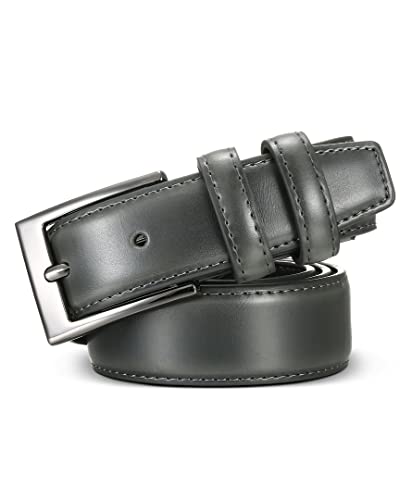 Marino’s Men Genuine Leather Dress Belt with Single Prong Buckle - Charcoal - 40 (Waist: 38)3