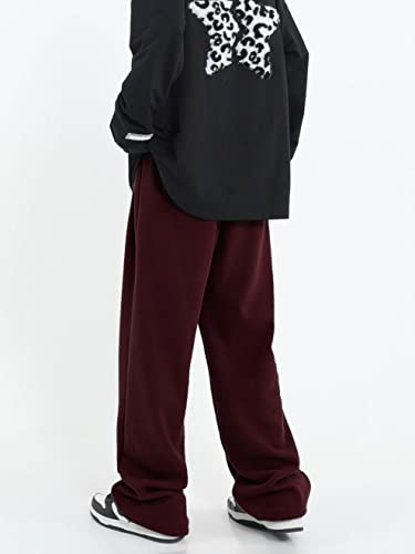 Womens Wide Leg Sweatpants Casual Loose Yoga Pants Comfy Lounge Joggers Baggy Sweatpants Pockets Red #TOP5