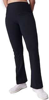 blissclub Women's The Ultimate Pants Regular Fit Ankle Length High Waist Flare Pants with Ribbed Waistband and 4 Pockets-picture-18