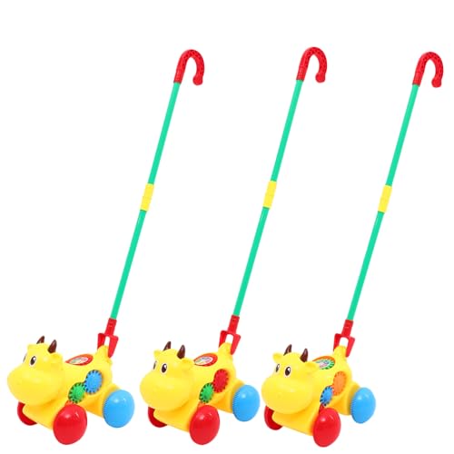 LIOOBO ベビー学習ウォーカー 手押し車 おもちゃ 知育 牛型ホイッスル付き 歩行練習 転倒防止 用トロリー 幼児レッグトレー ランダムカラー