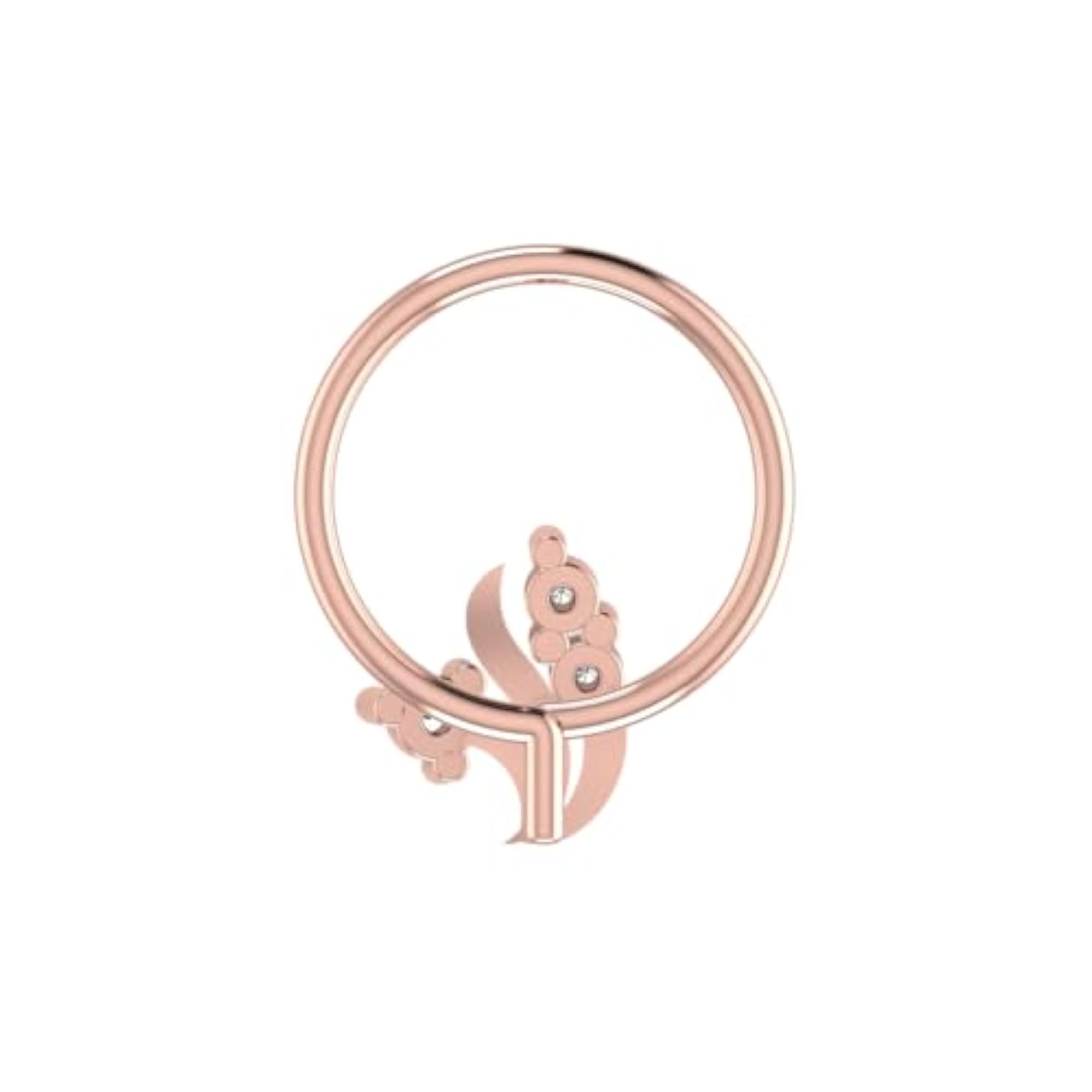 Women's 9K BIS Hallmarked Rose Gold Stud Nosering