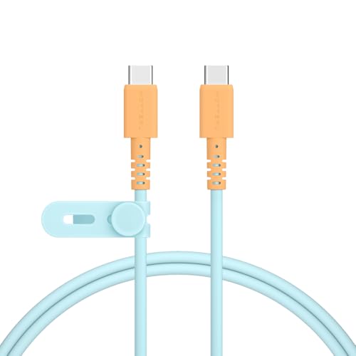MOTTERU (モッテル) バイカラーケーブル USB-C to USB-C 1.0m PD60W iPhone Air 17 17Pro 16 15 Android スマートフォン各種 iPad Macbook しなやかでやわらかい 断線に強い 急速充電 データ転送 ケーブルバンド 付属 オレンジソーダ MOT-BCECCC100-OS