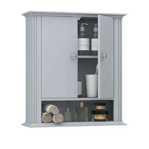 Wall Mounted Bathroom Cabinet Wooden Storage Cabinet with 2 Doors