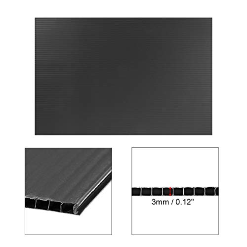 Image of uxcell Corrugated Plastic Sheets,3mm Black Blank Yard Lawn Signs,8 Inch x 12 Inch,Waterproof Sign Blank Board 1pcs