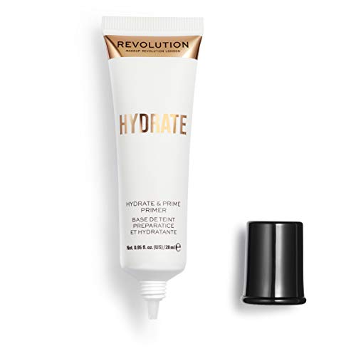 Makeup Revolution Hydrate Primer, Water-Based Primer With Vitamin E & Hyaluronic Acid, Lightweight Formula, Vegan & Cruelty-Free, 0.95 Fl Oz #TOP1