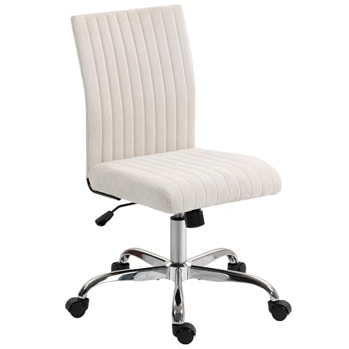 HOMCOM Chaise de Bureau sans accoudoirs, Fauteuil de Bureau, Hauteur réglable, Fonction de Bascule, Dossier Haut et pivotant 360°, Chaise d'ordinateur Moderne pour...