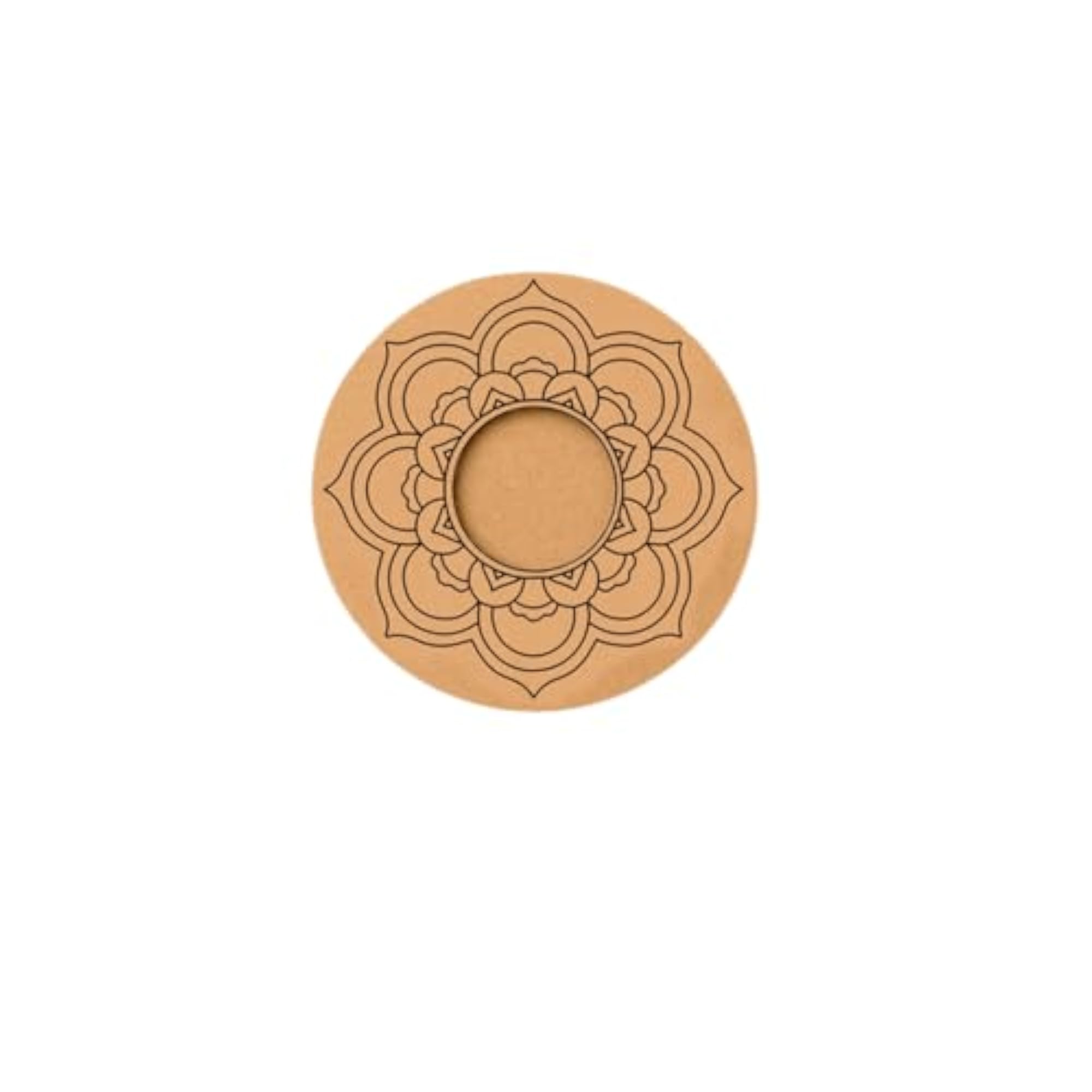 Floral Mandala MDF Tealight Candle Holder, Elegant Design