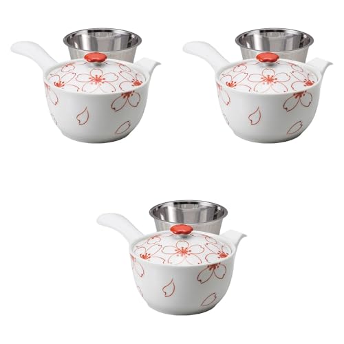 Set of 3 Nishikizakura SS Flat Kyushi Pot [4.5 x 3.3 inches (11.5 x 8.5 cm) (325cc)] | Arita Yakitayaki Setomonohonpo