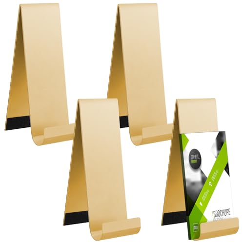 4 Pcs Metal Fancy Brochure Holder Display Flyer Brochure Holder S...