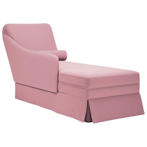 vidaXL Chaise Longue Respaldo reposabrazos Derecho Terciopelo Rosa, sillón, diván, Silla de salón, sofá Silla, Tumbona, sofá de salón, diván de salón