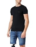 Tommy Hilfiger Herren Core Stretch Slim Cneck Tee T Shirt, Schwarz (Flag Black 083), M EU