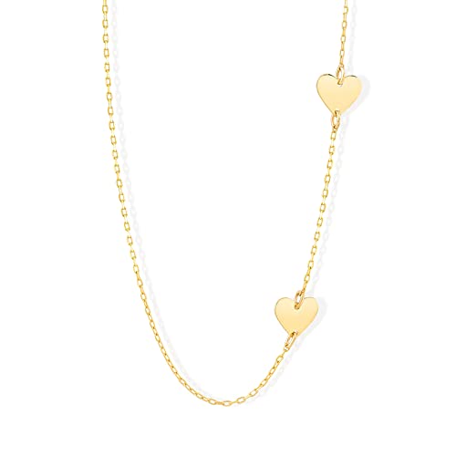 Gelin Double Heart Necklace in 14k Solid Gold - Main Image