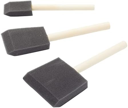 Fit For The Job 3 piece Foam Brush Set for Arts and Crafts Applying Glues, Varnishes and Enamels and Applying Paint, Woodstains and Decking Stains, 1", 2", 3" Foam Jenny Brush