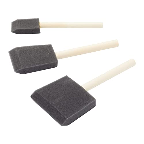 Fit For The Job 3 Piece Foam Paint Brush Set Foam Brushes for Painting Arts & Crafts Applying Glue Varnish Enamel Paint Woodstain & More Sponge Painting Brushes Mod Podge Jenny