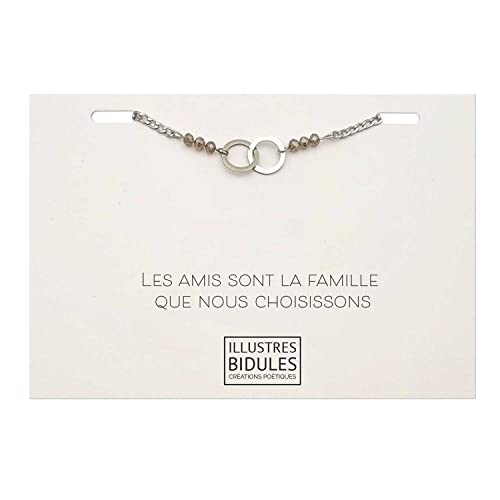 Bracelet amitié femme: Les amis sont la famille que nous choisissons - argenté - bracelet à message d'amitié