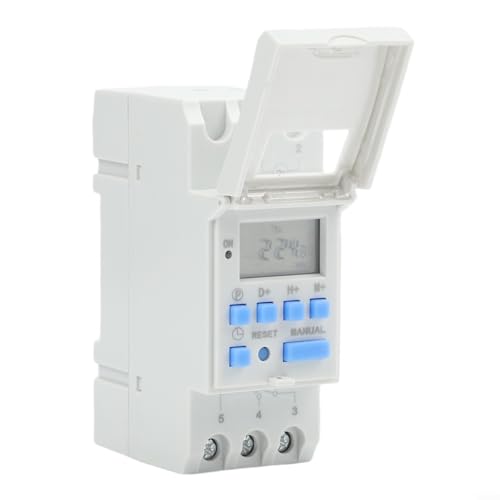 Relé de retardo digital LCD THC15A - Temporizador programable semanal para iluminación industrial y exterior, 220-240V AC, 16A