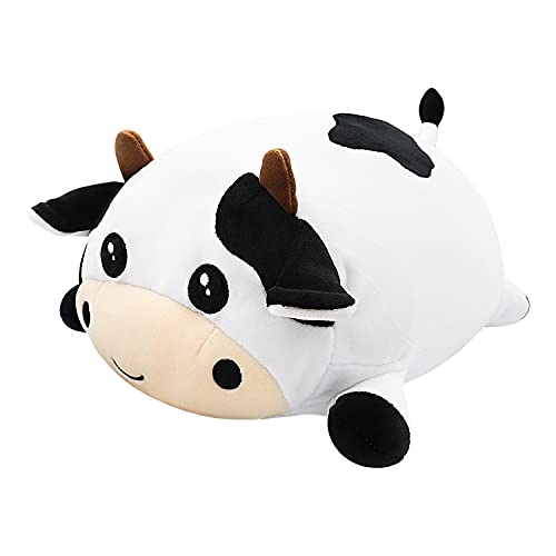 Peluche Vache Peluche Coussin Kawaii Vache en Peluche Geante Jouet Vache Enfant Doux en Peluche Oreiller Jouet Vache Animal étreignant Oreiller Coussin Peluche Kawai Peluche Réaliste, 13,7 Pouces Cover