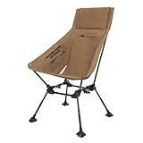 MOON LENCE アウトドア チェア ハイバック 超ワイド67cm 四段階高さ調節 大型足キャップ アルミ キャンプ 椅子 グランドチェア 折りたたみ 軽量 コンパクト 耐荷重180kg 専用収納バッグ付き カーキ