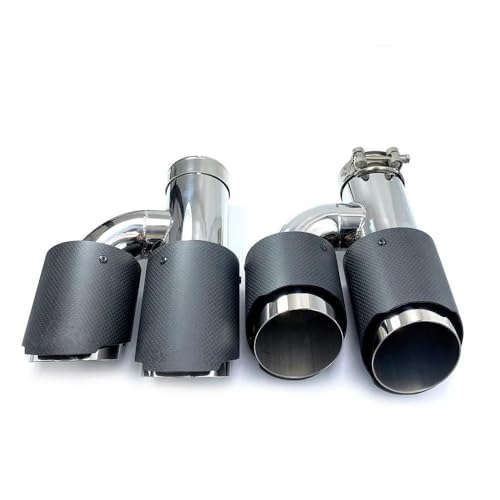 Escape de coche de doble salida para solucionar colas oxidadas con carbono mate universal 3