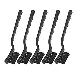 SVR - 5 Pieces / 3 x 0.5cm Three Row Plastic Handle Anti Static Brushes Black 5 Pcs for Mother Board/PCB Cleaning Brush, Conductive Fibers Bristles & Plastic Handle Durable for Cleaning (Black)