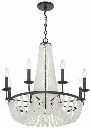 Crystorama Bella 8 Light Matte Black Chandelier