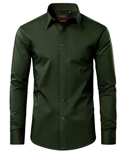 Reviews de Color Verde Militar los mejores 5. 42 Lion Nardo - Camisas de vestir para hombre, verde caqui, XL