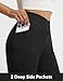 baleaf Shorts Damen mit Taschen 9” Bermuda Shorts Knielang Sommer Hose Hohe Taille Yogahose Lounge Stretch Wanderhose Activewear Hosen Schwarz L